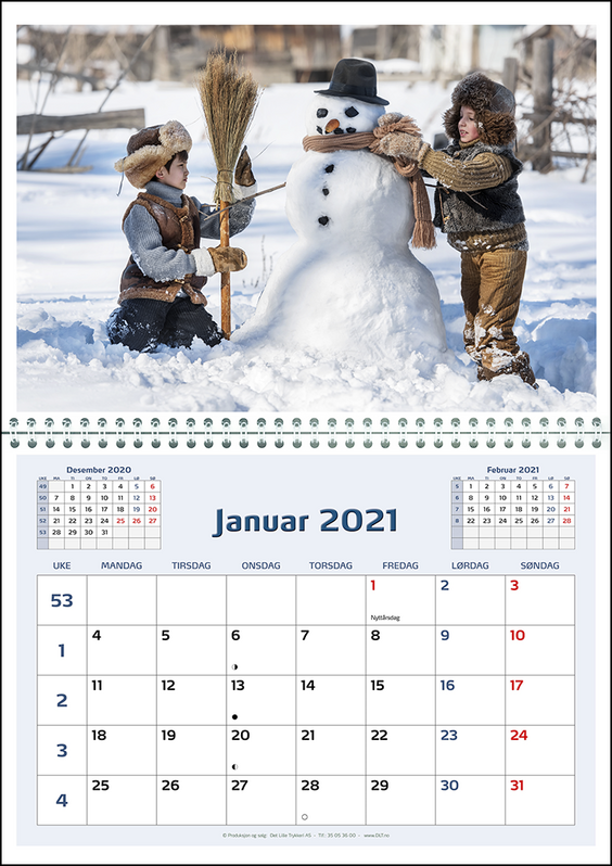Fotokalender for 2021 fra Det Lille Trykkeri AS